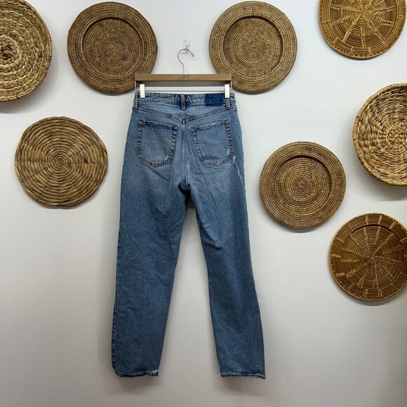 Abercrombie Distressed High Waist Curve Love The Dad High Rise Jean Denim 27/4 - Picture 2 of 6